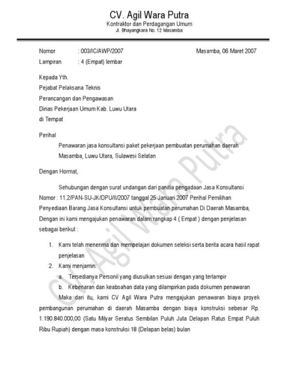 Detail Contoh Proposal Penawaran Proyek Nomer 40