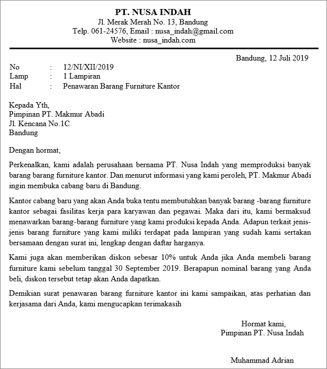 Detail Contoh Proposal Penawaran Proyek Nomer 10