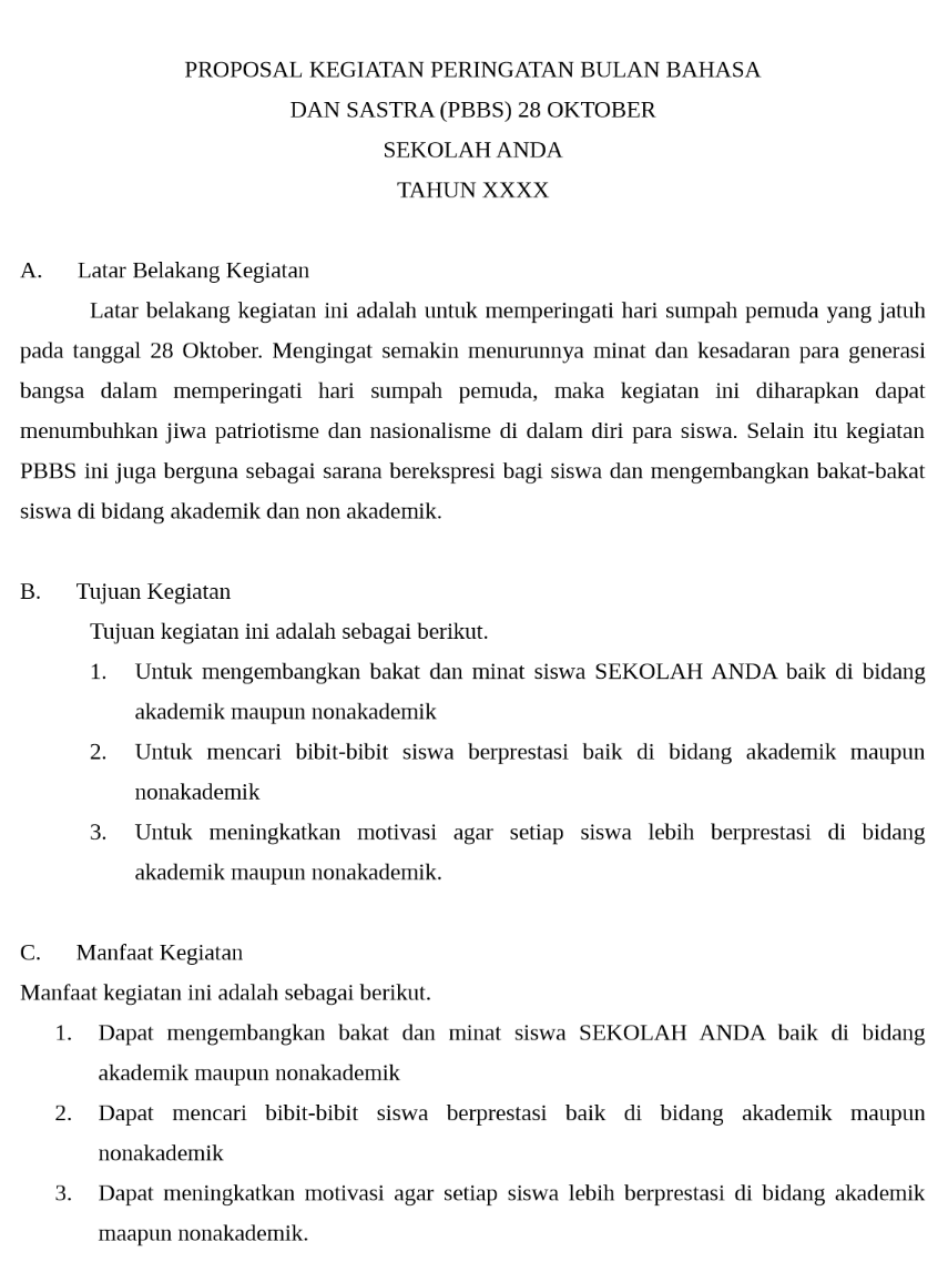 Detail Contoh Proposal Pendek Nomer 10