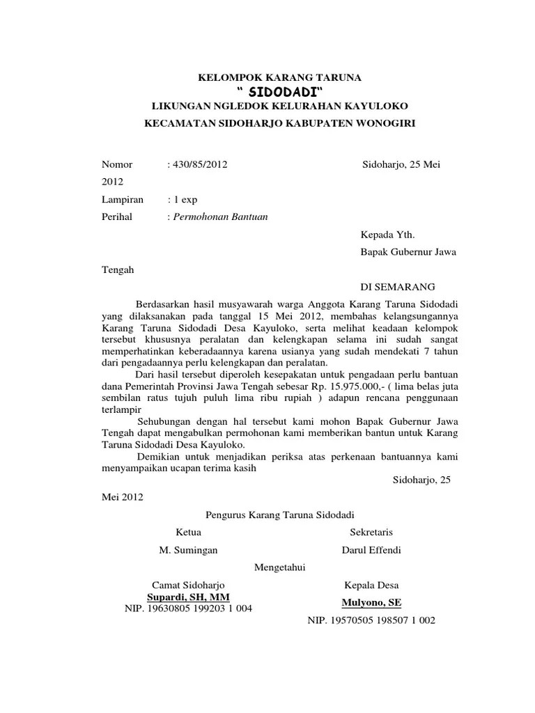 Detail Contoh Proposal Pengajuan Dana Karang Taruna Nomer 45