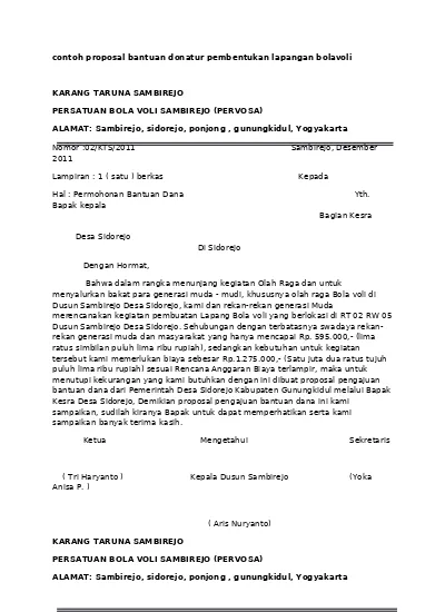 Detail Contoh Proposal Pengajuan Dana Karang Taruna Nomer 50
