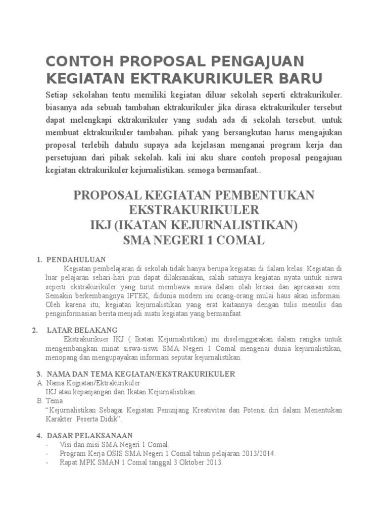 Detail Contoh Proposal Pengajuan Kegiatan Nomer 9