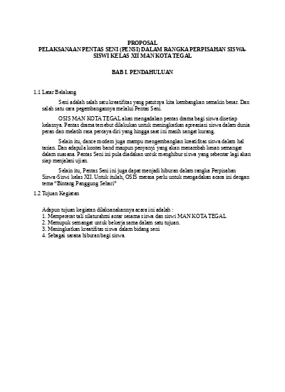 Detail Contoh Proposal Pentas Seni Nomer 10