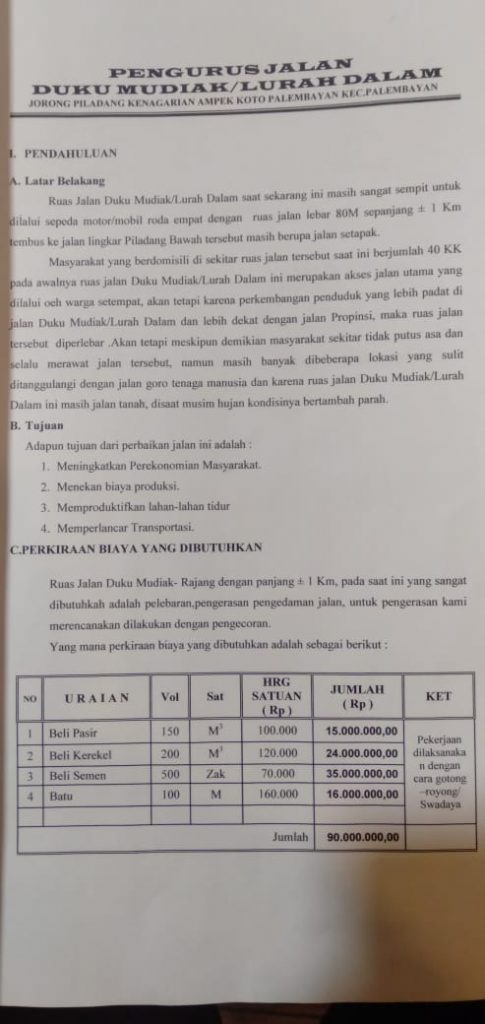 Detail Contoh Proposal Perbaikan Jalan Nomer 12