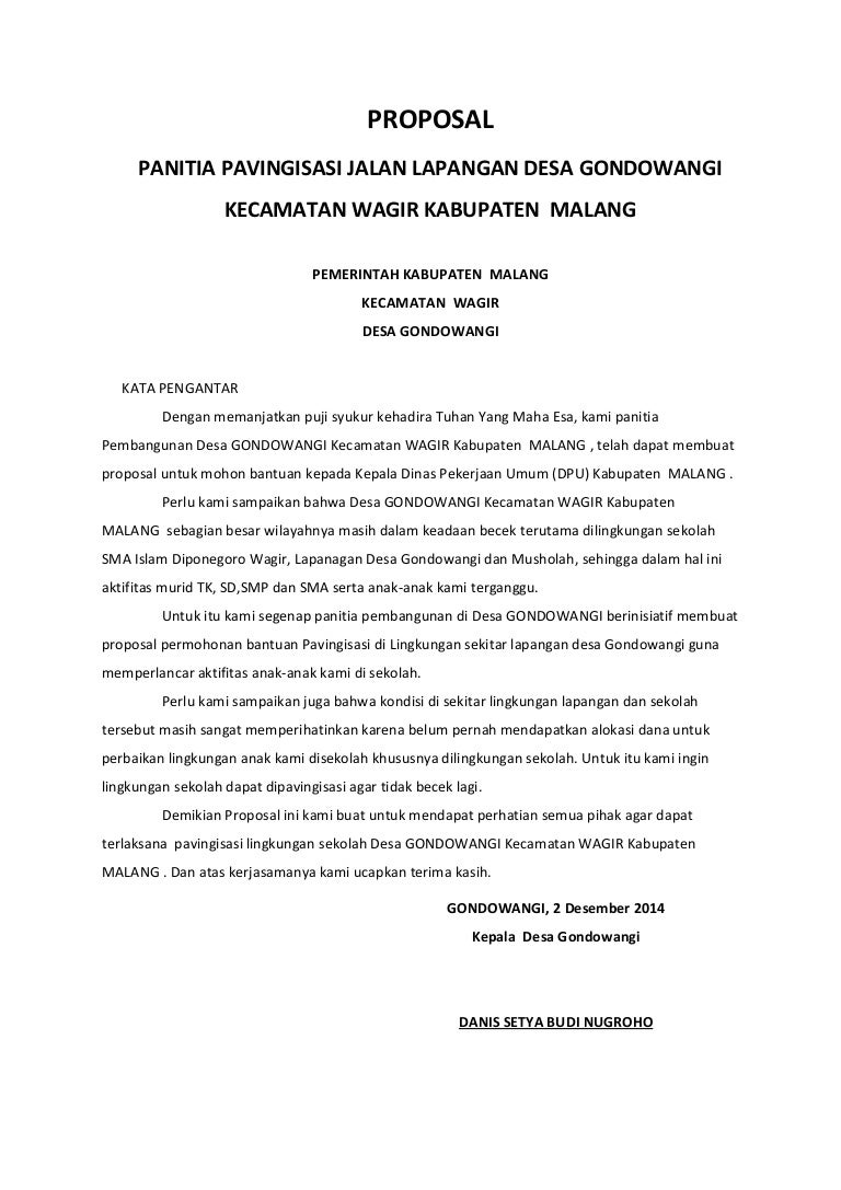 Detail Contoh Proposal Perbaikan Jalan Nomer 22