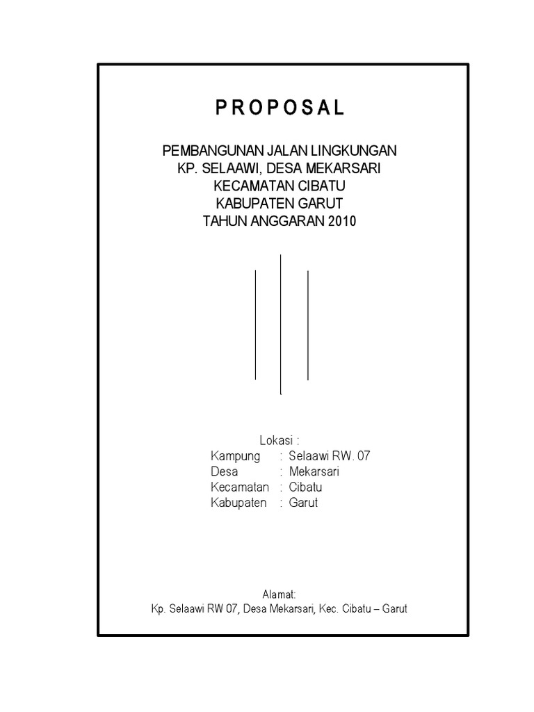 Detail Contoh Proposal Perbaikan Jalan Nomer 6