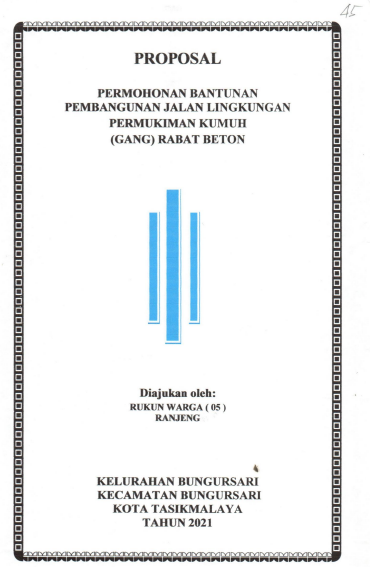 Detail Contoh Proposal Perbaikan Jalan Lingkungan Rt Nomer 45