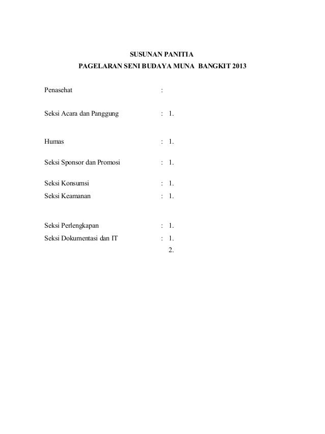 Detail Contoh Proposal Pergelaran Tari Nomer 27