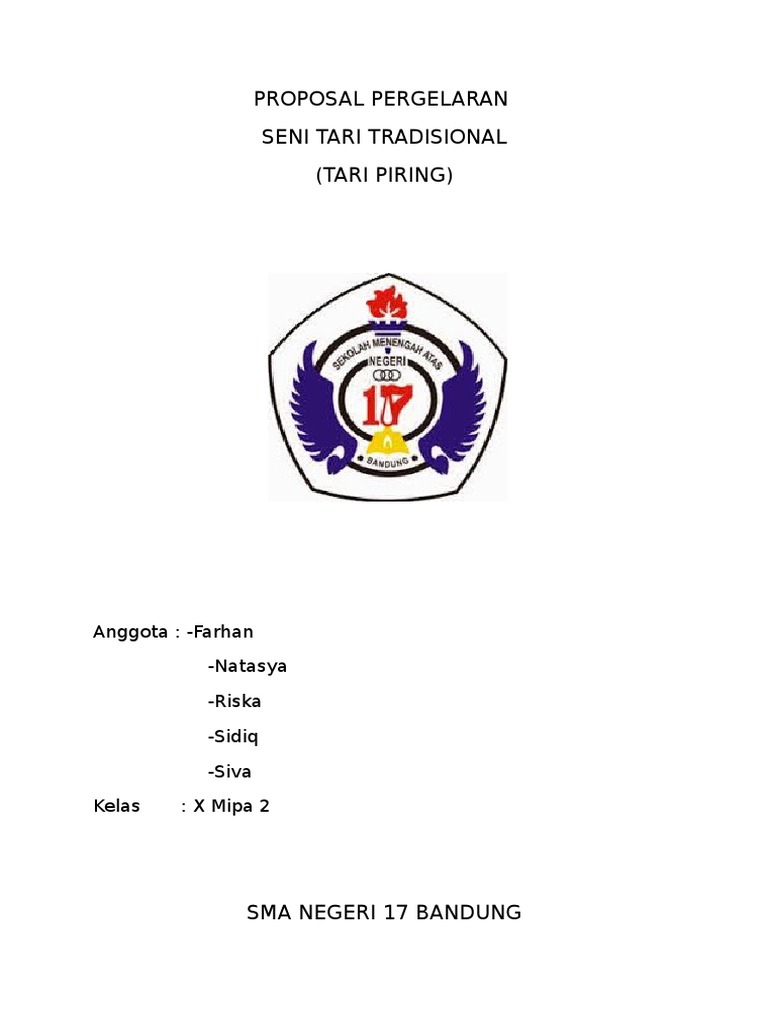 Detail Contoh Proposal Pergelaran Tari Nomer 6