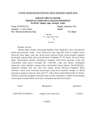 Detail Contoh Proposal Permohonan Nomer 12