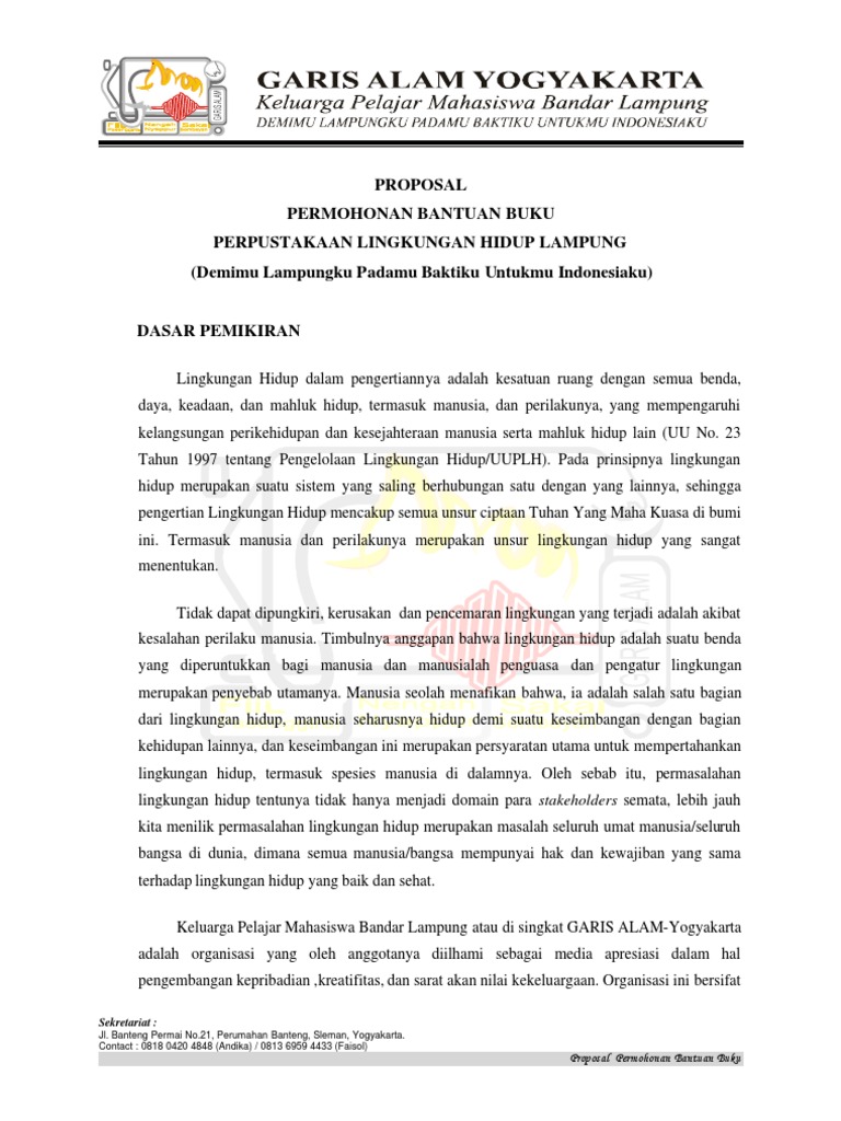 Detail Contoh Proposal Permohonan Bantuan Nomer 57