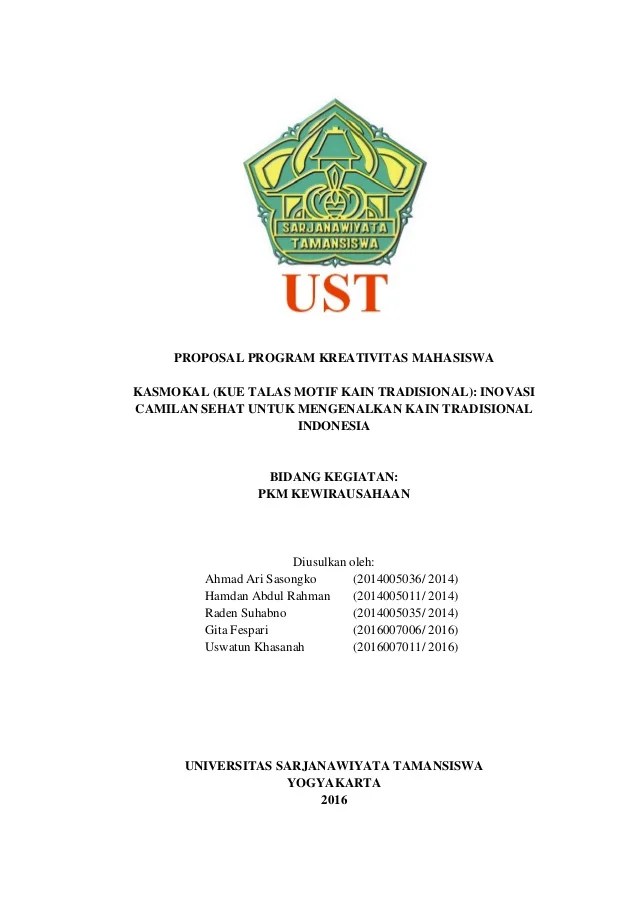 Detail Contoh Proposal Pkm Kewirausahaan Nomer 2