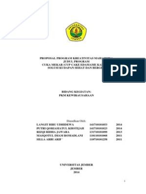 Detail Contoh Proposal Pkm Kewirausahaan Nomer 20