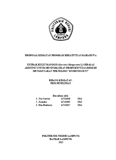 Detail Contoh Proposal Pkm Kewirausahaan Nomer 25