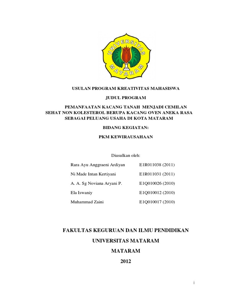 Detail Contoh Proposal Pkm Kewirausahaan Makanan Nomer 25