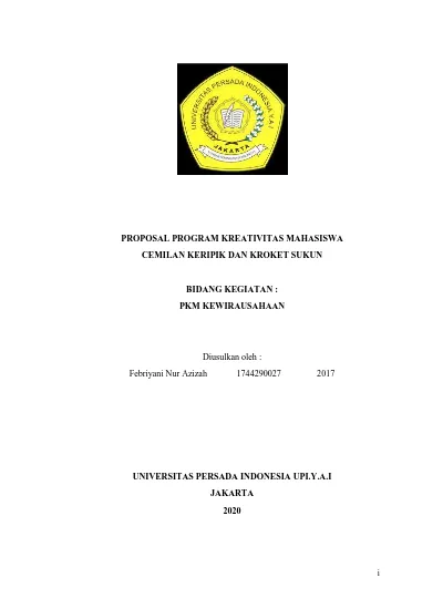 Detail Contoh Proposal Pkm Kewirausahaan Makanan Nomer 43