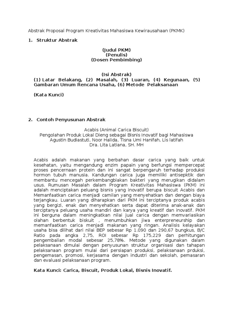 Detail Contoh Proposal Pkm Kewirausahaan Makanan Nomer 49