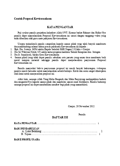 Detail Contoh Proposal Prakarya Nomer 26