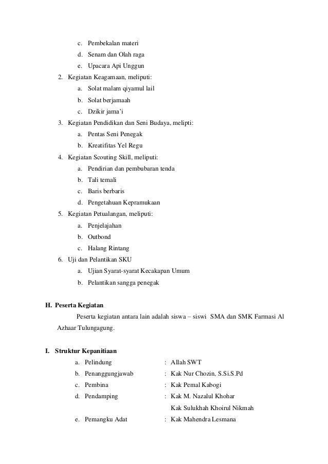 Detail Contoh Proposal Pramuka Nomer 20