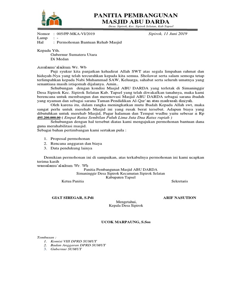 Contoh Proposal Rehab Masjid - KibrisPDR