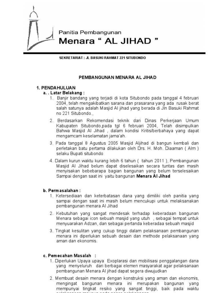 Detail Contoh Proposal Rehab Masjid Nomer 52
