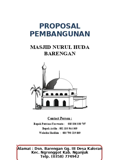Detail Contoh Proposal Renovasi Masjid 2019 Nomer 20