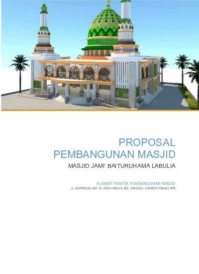 Detail Contoh Proposal Renovasi Masjid 2019 Nomer 53