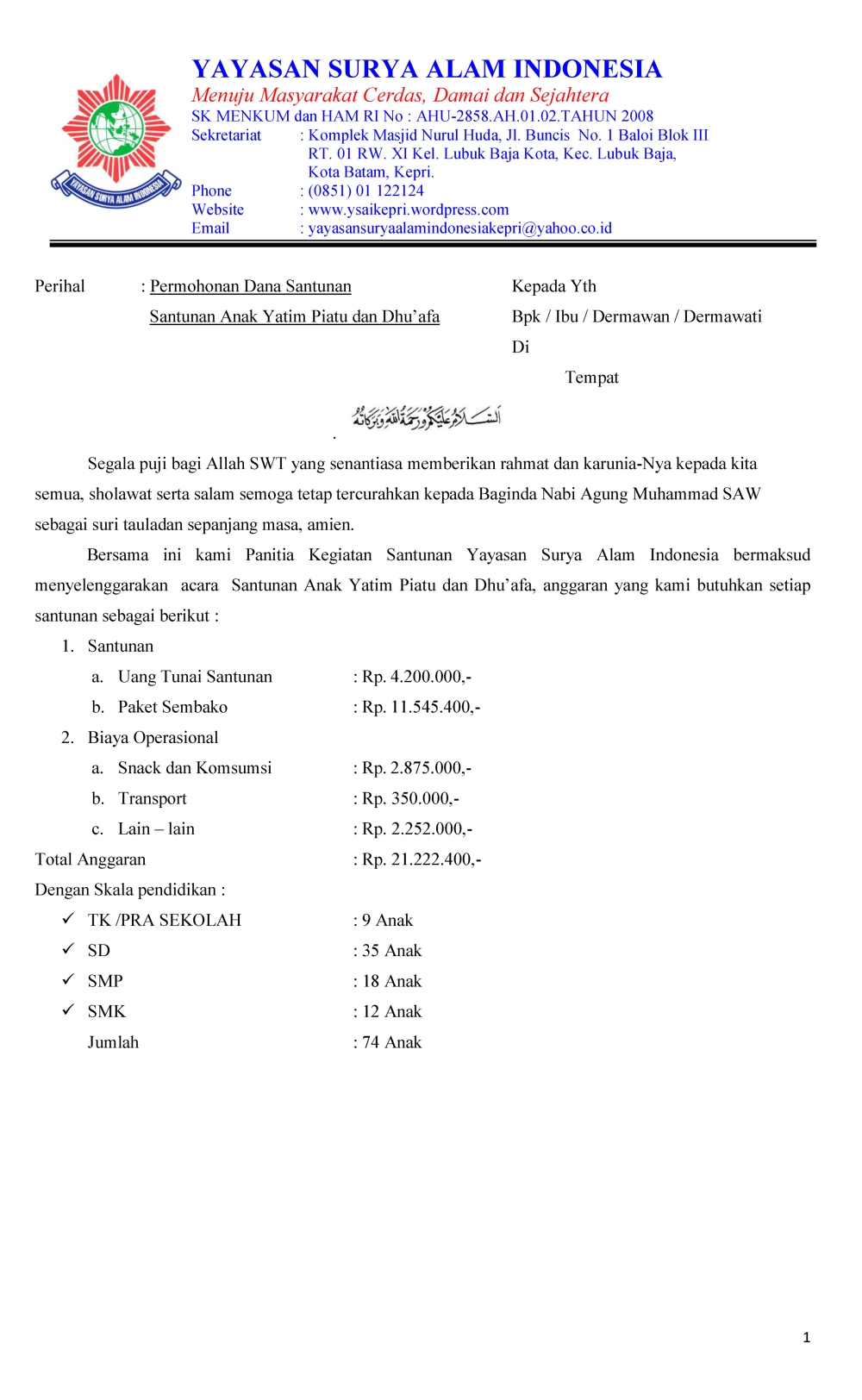 Detail Contoh Proposal Santunan Anak Yatim 2019 Nomer 13