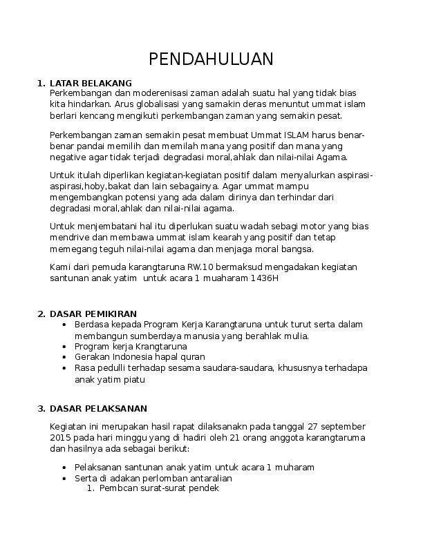 Detail Contoh Proposal Santunan Anak Yatim 2019 Nomer 6