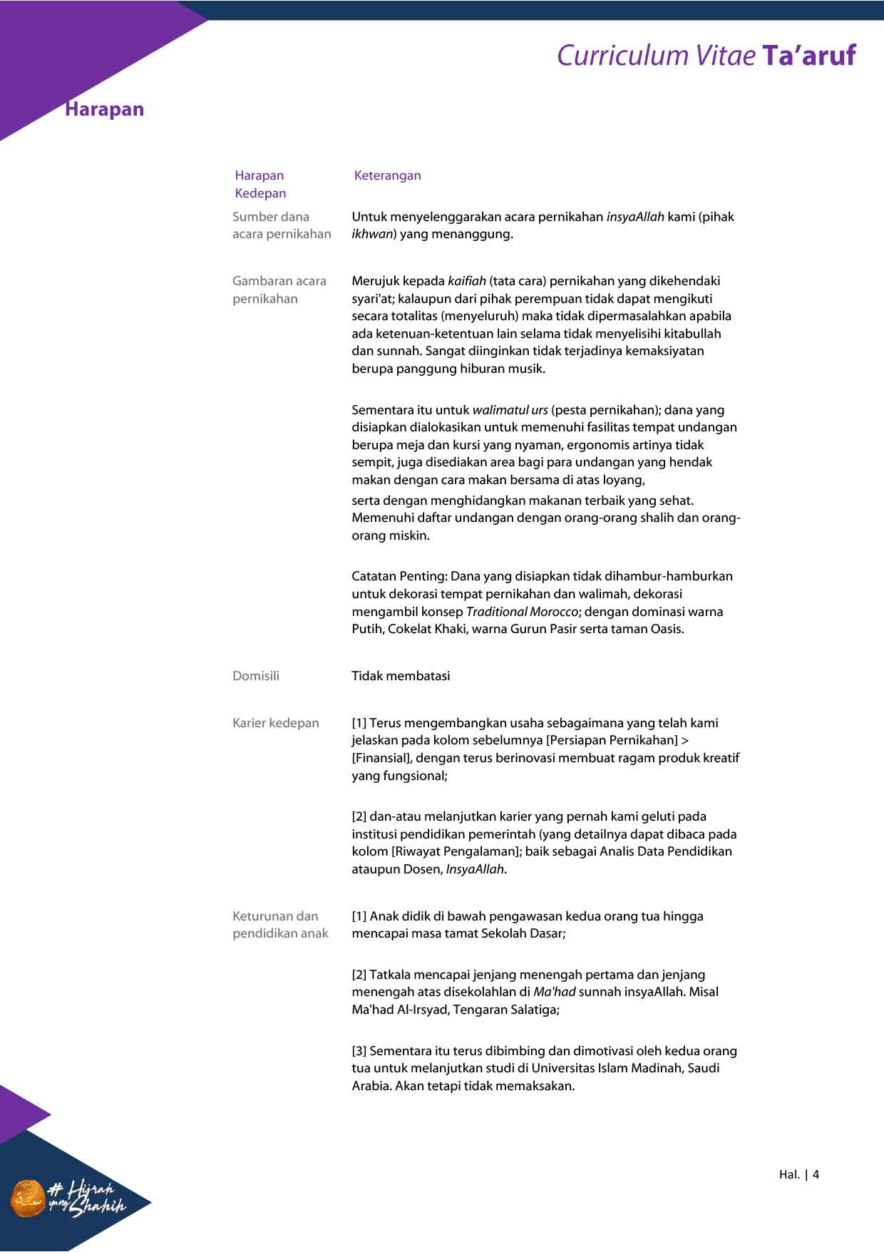 Detail Contoh Proposal Taaruf Nomer 8