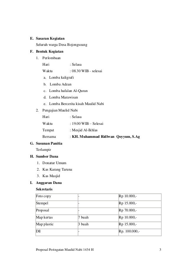 Detail Contoh Proposal Tentang Maulid Nabi Nomer 25