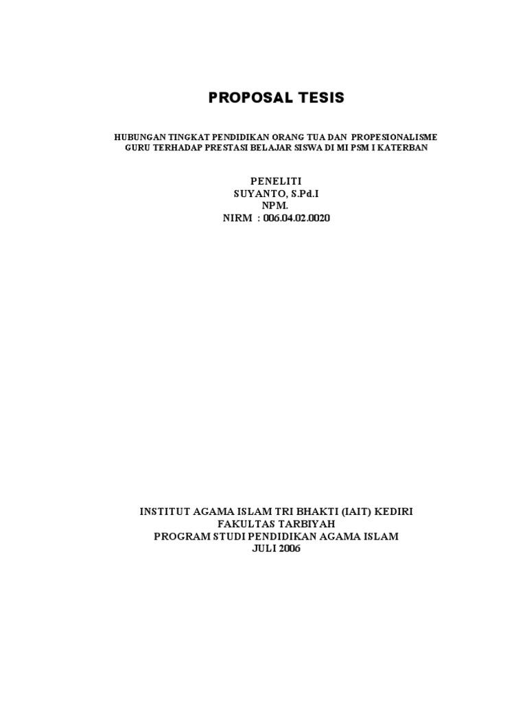 Detail Contoh Proposal Tesis Pendidikan Nomer 11