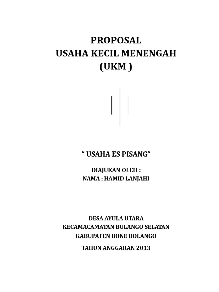 Contoh Proposal Ukm - KibrisPDR