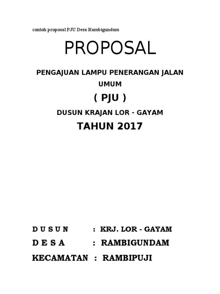 Detail Contoh Proposal Umum Nomer 30