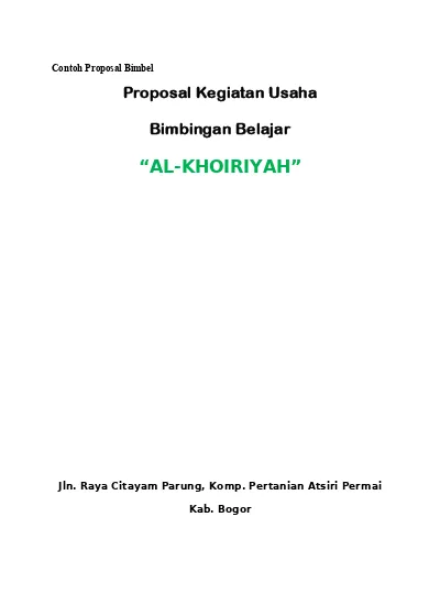 Detail Contoh Proposal Usaha Jasa Nomer 43