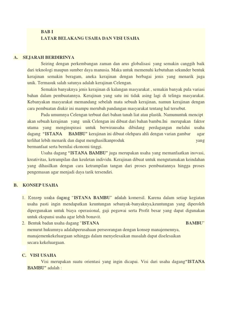 Detail Contoh Proposal Usaha Kerajinan Nomer 17