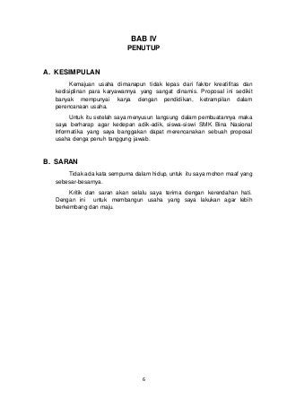 Detail Contoh Proposal Usaha Kerajinan Nomer 23