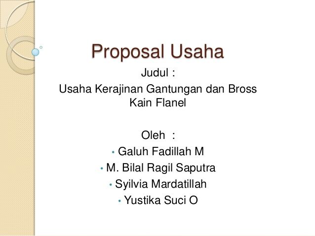 Detail Contoh Proposal Usaha Kerajinan Nomer 26