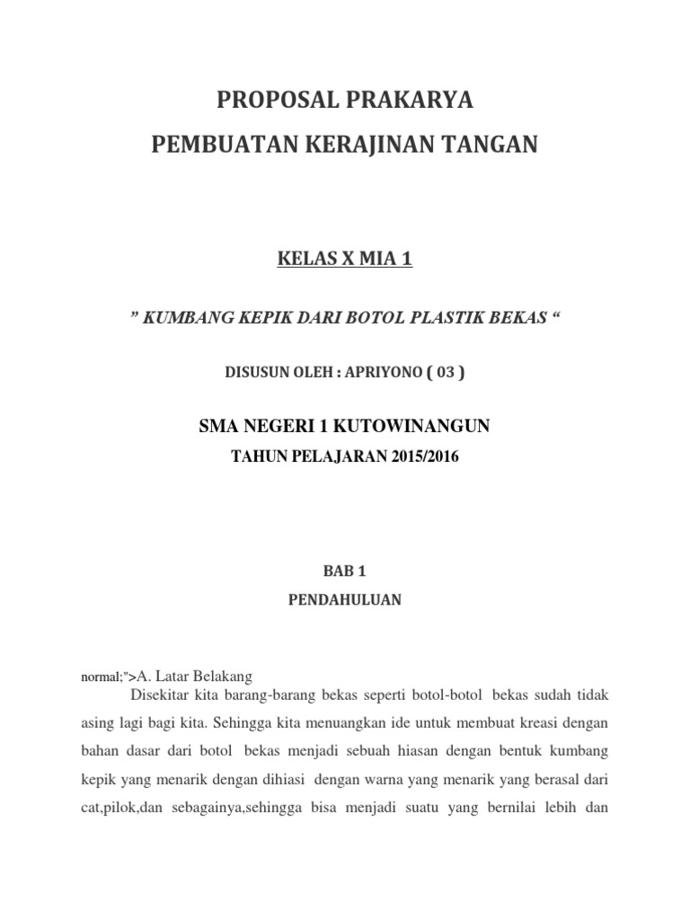 Detail Contoh Proposal Usaha Kerajinan Nomer 30
