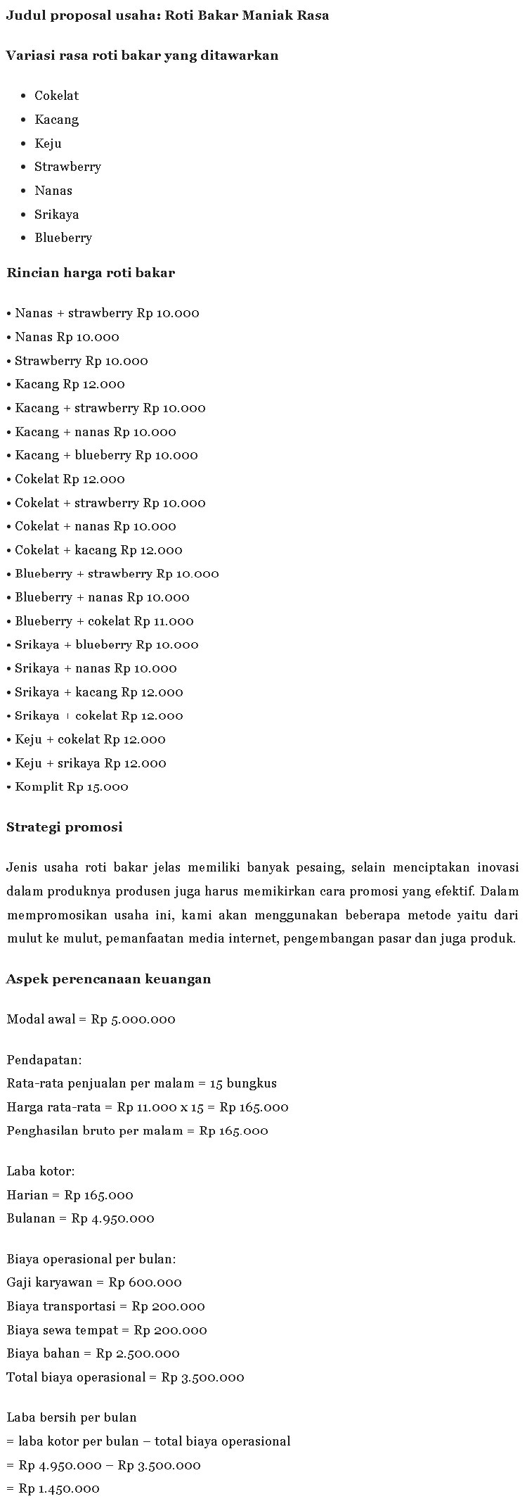 Detail Contoh Proposal Usaha Kerajinan Nomer 37