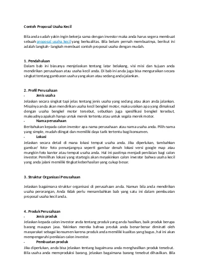 Detail Contoh Proposal Usaha Kerajinan Nomer 44