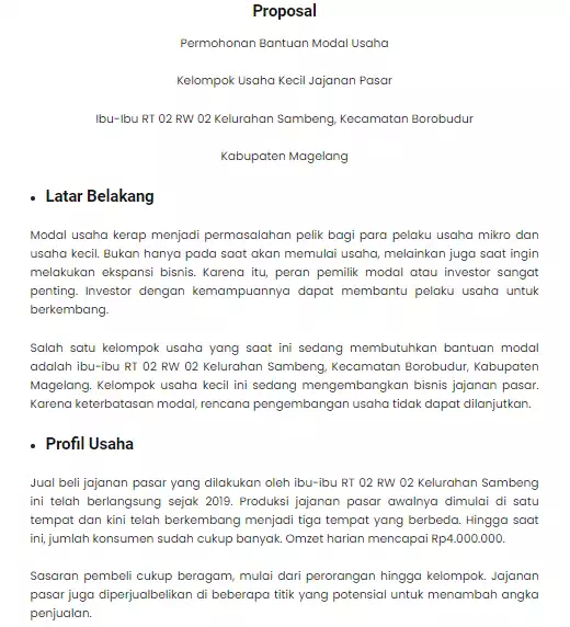 Detail Contoh Proposal Usaha Kerajinan Nomer 50