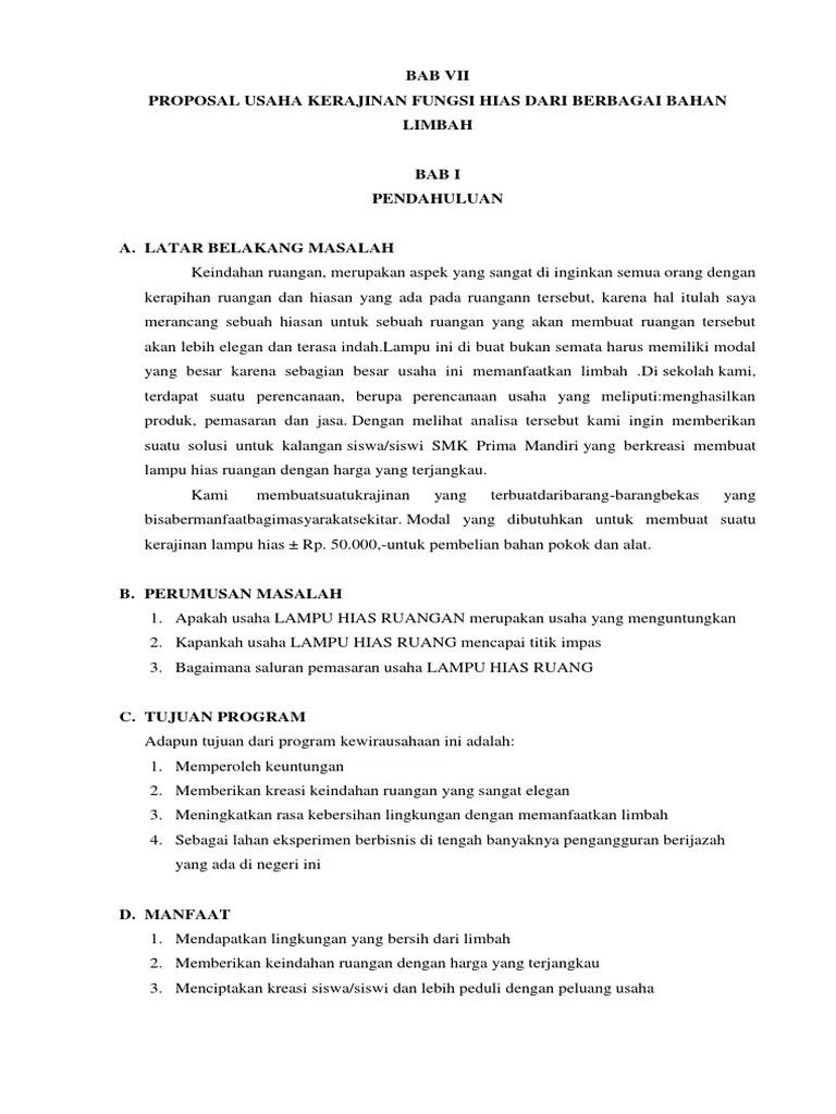 Detail Contoh Proposal Usaha Kerajinan Nomer 8