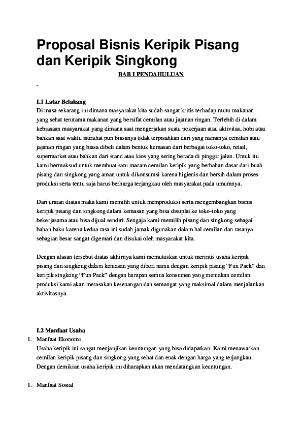 Detail Contoh Proposal Usaha Keripik Pisang Nomer 10