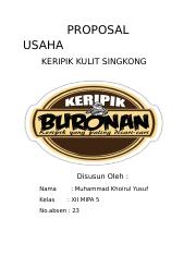 Detail Contoh Proposal Usaha Keripik Singkong Lengkap Nomer 12