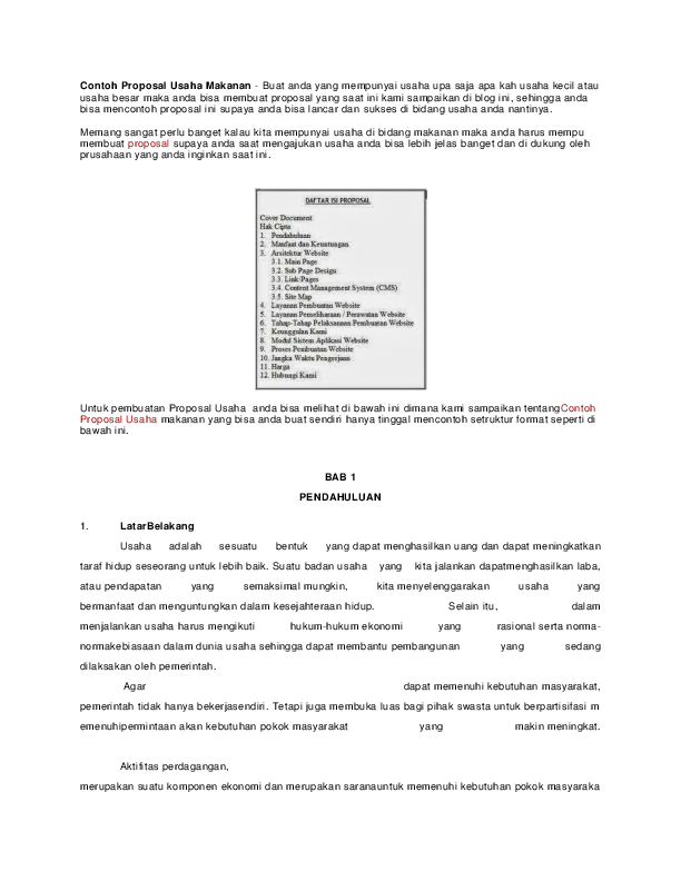 Detail Contoh Proposal Usaha Makanan Nomer 14