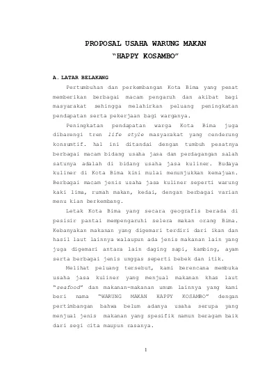 Detail Contoh Proposal Usaha Makanan Nomer 56
