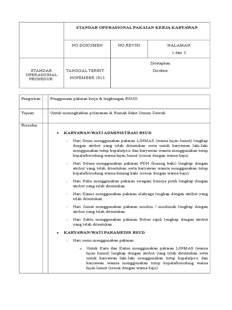 Detail Contoh Prosedur Kerja Nomer 13