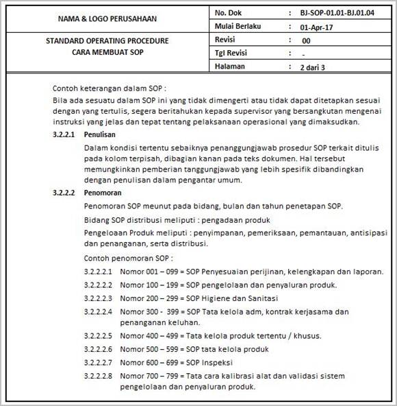 Detail Contoh Prosedur Kerja Nomer 8