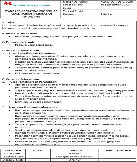 Detail Contoh Prosedur Kerja Nomer 9